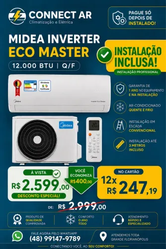 Ar condicionado com instalação inclusa 
