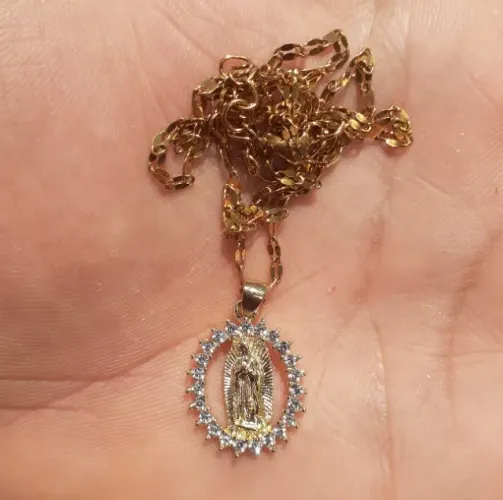 Colar De Ouro Banhado 18k Nossa senhora Aparecida 
