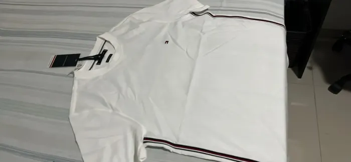 Camiseta Tommy Hilfiger Masculina Branca Nova com Etiqueta