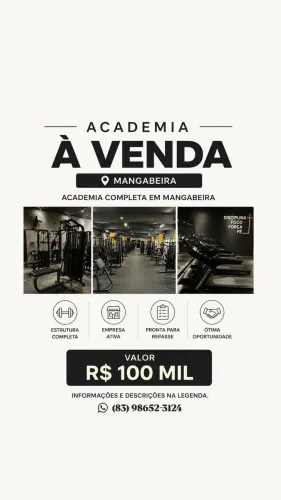 Academia completa em funcionamento