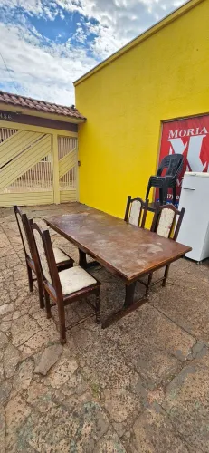 mesa jantar madeira com 4 cadeiras ENTREGA GRÁTIS