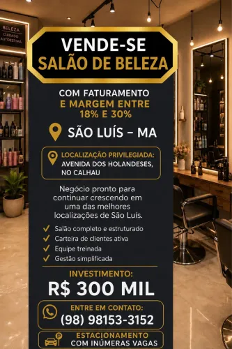 Vende-se Salão de Beleza no Calhau!!