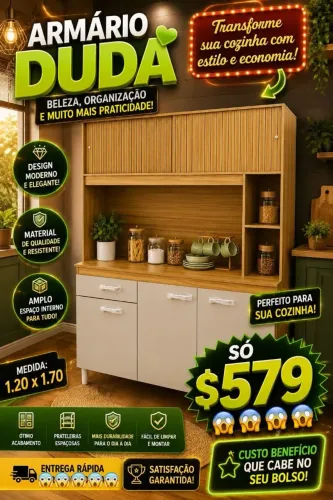 Armário de cozinha 5 portas novo 