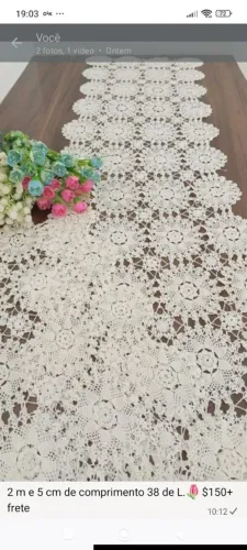 Vendo um maravilhoso caminho de mesa raro linha fina antiguidade