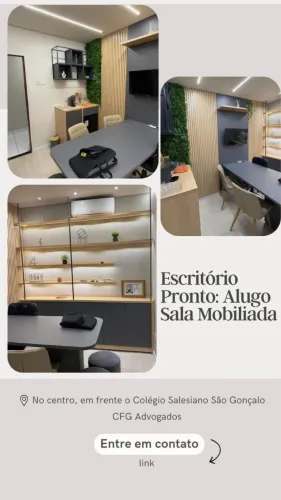Sala mobiliada dentro de escritório