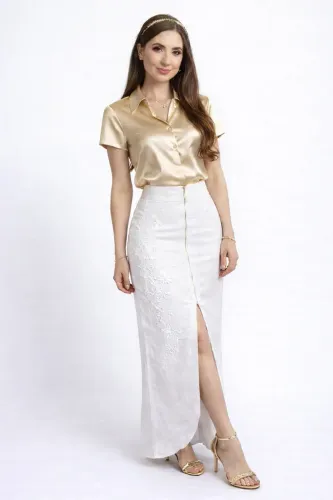 Saia Branca Joyaly Moda Evangélica