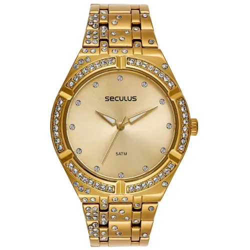 Relógio Pulso Feminino Seculus Pulseira Aço Analógico P/agua PROMOÇÃO