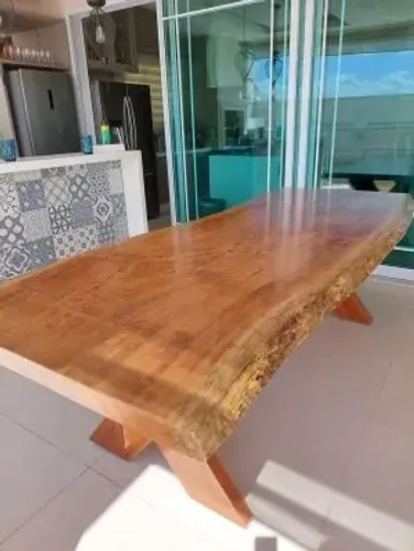 MESA MADEIRA RUSTICA COM 2 BANCOS