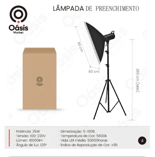 *Luz LED Profissional para estúdio