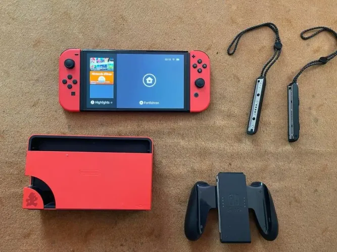 Nintendo Switch OLED Mário Red Edition - DESBLOQUEADO + SSD 256GB (Parcelo até 12x)