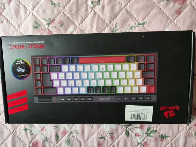 Teclado Mecânico Redragon Magic Wand K587 RGB Switch Brown Completo na Caixa