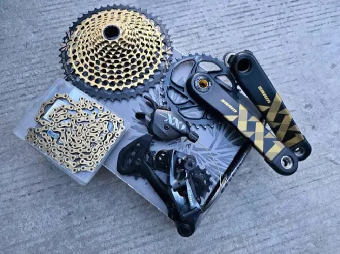 Grupo Sram XX1 Eagle 12v Gold Completo XX1 Cassete 10-52 + Corrente Gold