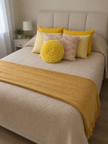 Kit almofadas amarelas quarto ou sala 