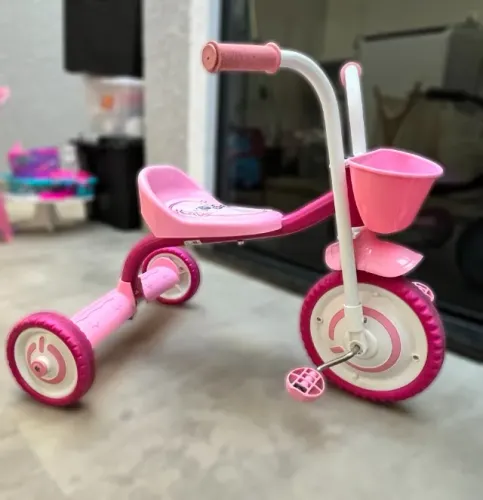 Triciclo Infantil Rosa com Cestinha