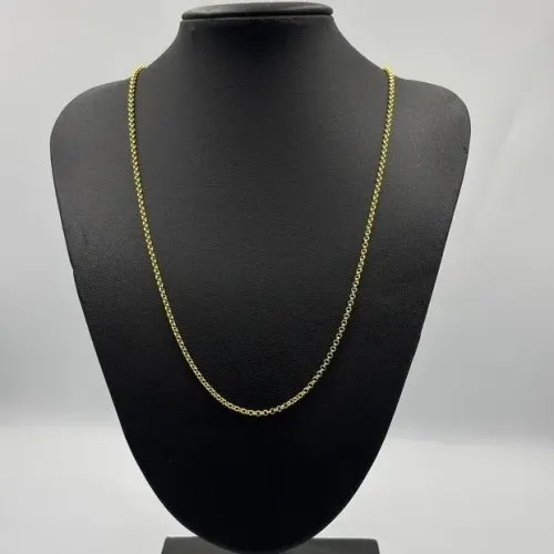 CORRENTE ELO PORTUGUÊS 2MM - MOEDA ANTIGA - BANHADO A OURO 18K
