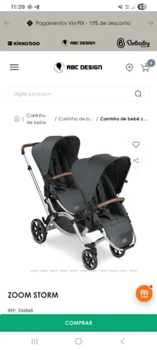Carrinho de bebê para gêmeos ABC Design Zoom