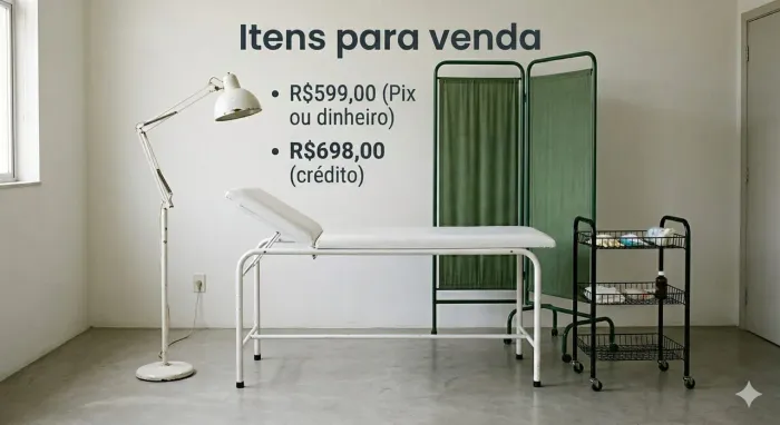 BIOMBO E MACA KIT HOSPITALAR