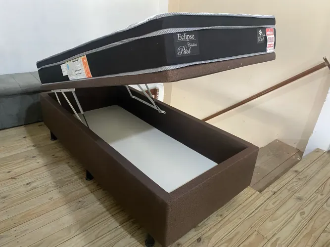 Cama box solteiro baú NOVO