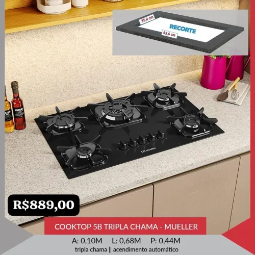 COOKTOP 5B TRIPLA CHAMA - MUELLER