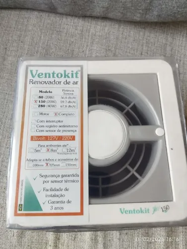 Exaustor para Banheiro Ventokit 150