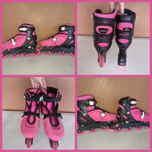 Patins in-line rosa tamanho 36-40 (ajustável)