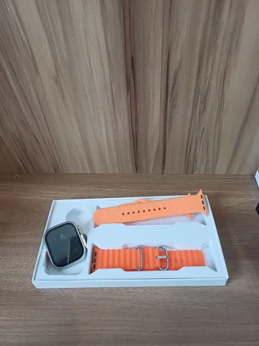 Smartwatch ultra com pulseira extra laranja 