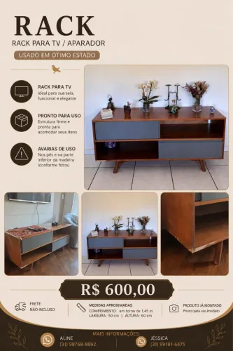 Rack para tv ou aparador