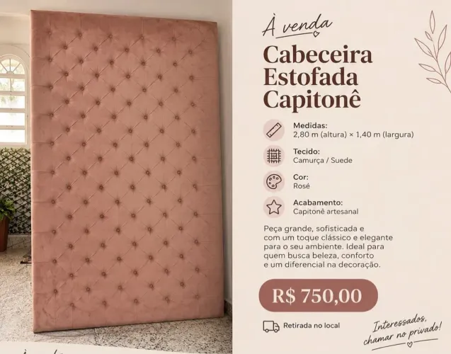 Cabeceira estofada