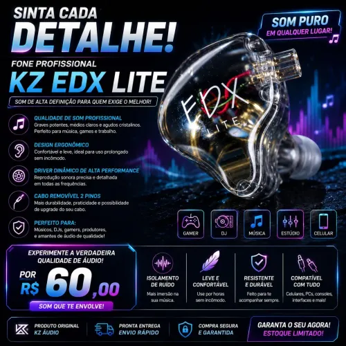 ? KZ EDX LITE ORIGINAL ? SOM PROFISSIONAL COM QUALIDADE ABSURDA! ?