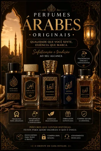 Perfumes árabes, femininos e masculinos.