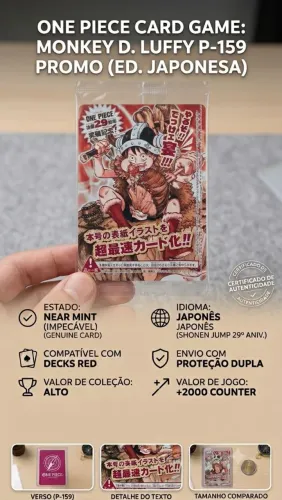 Card promo One Piece 29 anos lacrada