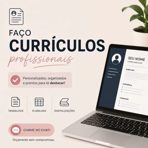 Faço curriculos, digitalização, planilhas