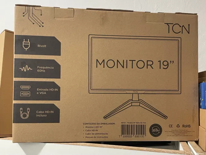 Monitor Goldentec 19 led hdmi e vga 75hz 5ms (novo/ caixa)