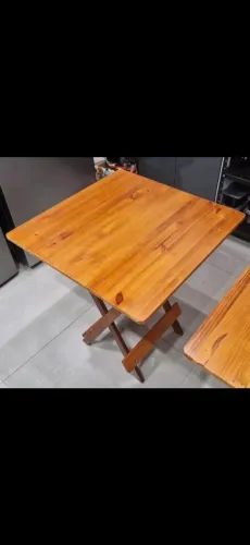 Mesa dobrável madeira maciça / NOVA / 70x70cm