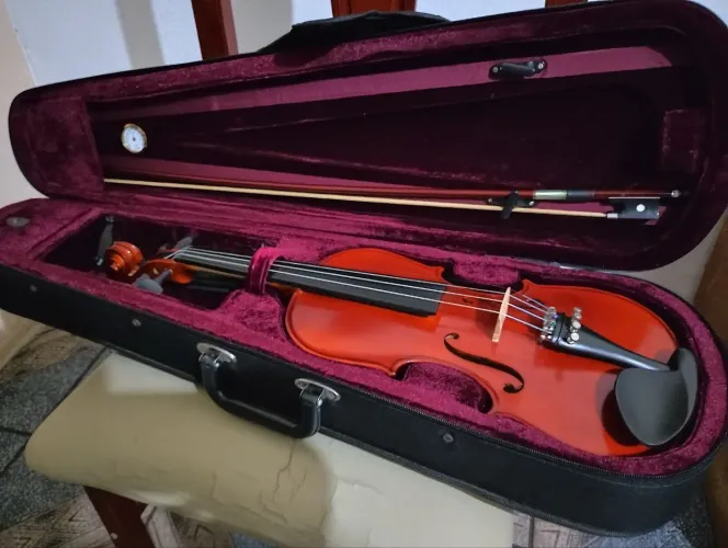 Violino Michael 4/4 Vnm40 Natural com estojo, arco e breu