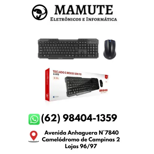 Kit Teclado e Mouse Sem Fio C3Tech Multimídia ABNT2 - K-W10BK USB