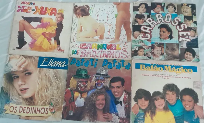 6 Discos Vinil Músicas Infantis Xuxa Eliana Carrossel Patati Patatá Balão Mágico Fr Grátis