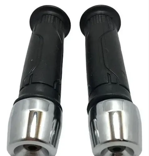 Kit Par Pesinhos Pesos Pcx Cromado + Manoplas Titan Cargo Cg Preto - Cromado