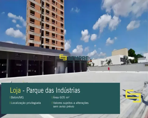 Lojas de alto padrão para alugar no Parque das Indústrias em Betim/MG