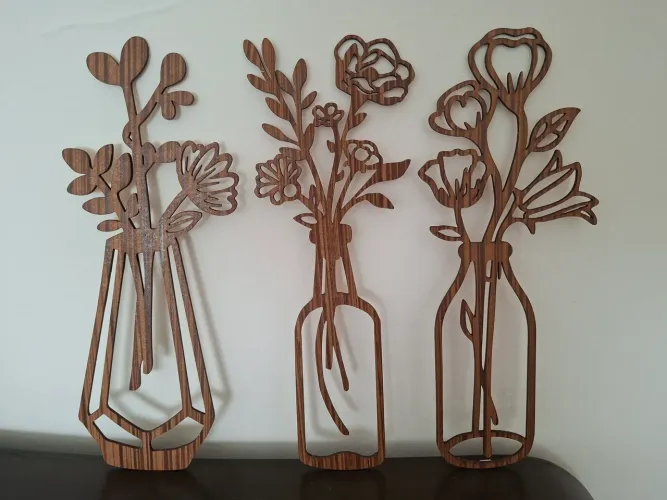 Jarrinhos de flores em MDF