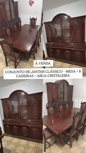 Vendo mesa com 8 cadeiras + arca