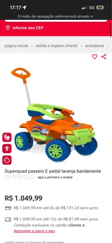 Quadriciclo infantil