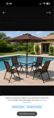 Conjunto de mesa e cadeiras para area externa