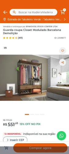 Guarda-roupa closet modulado Barcelona