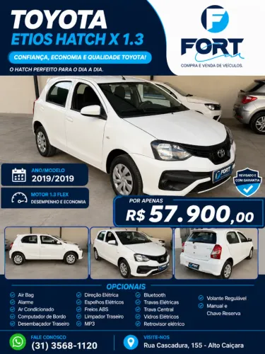 Toyota Etios X 1.3 Flex 16V 5P Mec. 2019