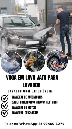 Vaga de emprego para lavador de veículos