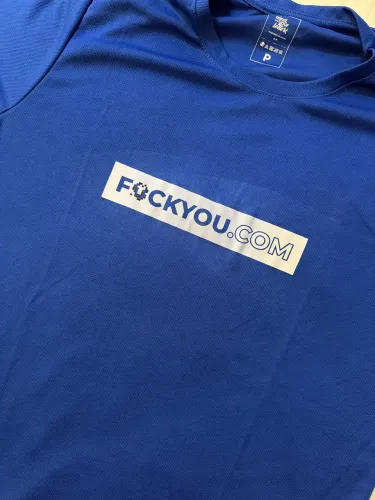 Camiseta Dry fit azul treino unissex fuck you