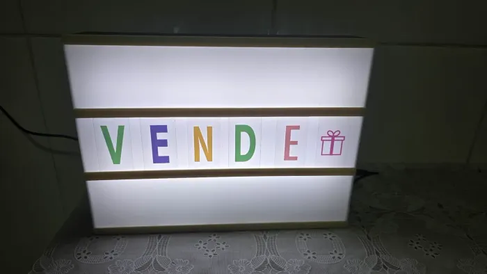 Luminoso Letreiro LED Cinema Light Box A4 - Com Fonte e Letras 