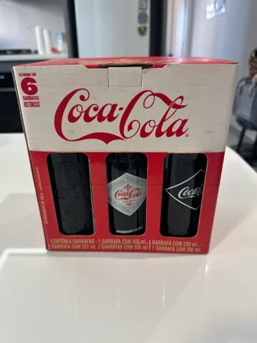 Kit Coca-Cola 6 Garrafas Históricas Colecionador Completo na Caixa Original