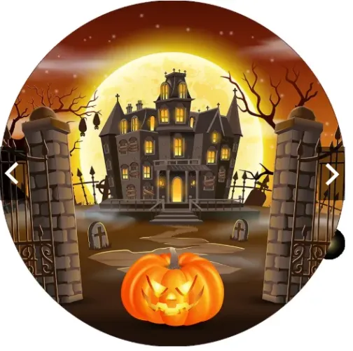 Painel de festa redondo em tecido (halloween - 1.3 x 1.3)